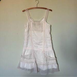 Angie Ivory Lace Sheer drop waist dress vintage Delia's, Size S